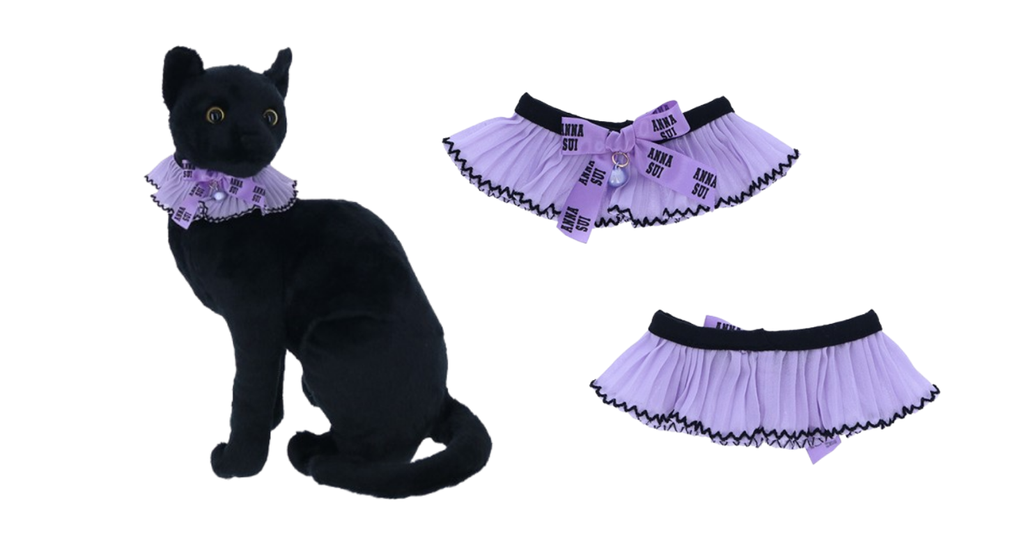 ANNA SUI(アナスイ)猫用リボン付シフォンプリーツシュシュ首輪