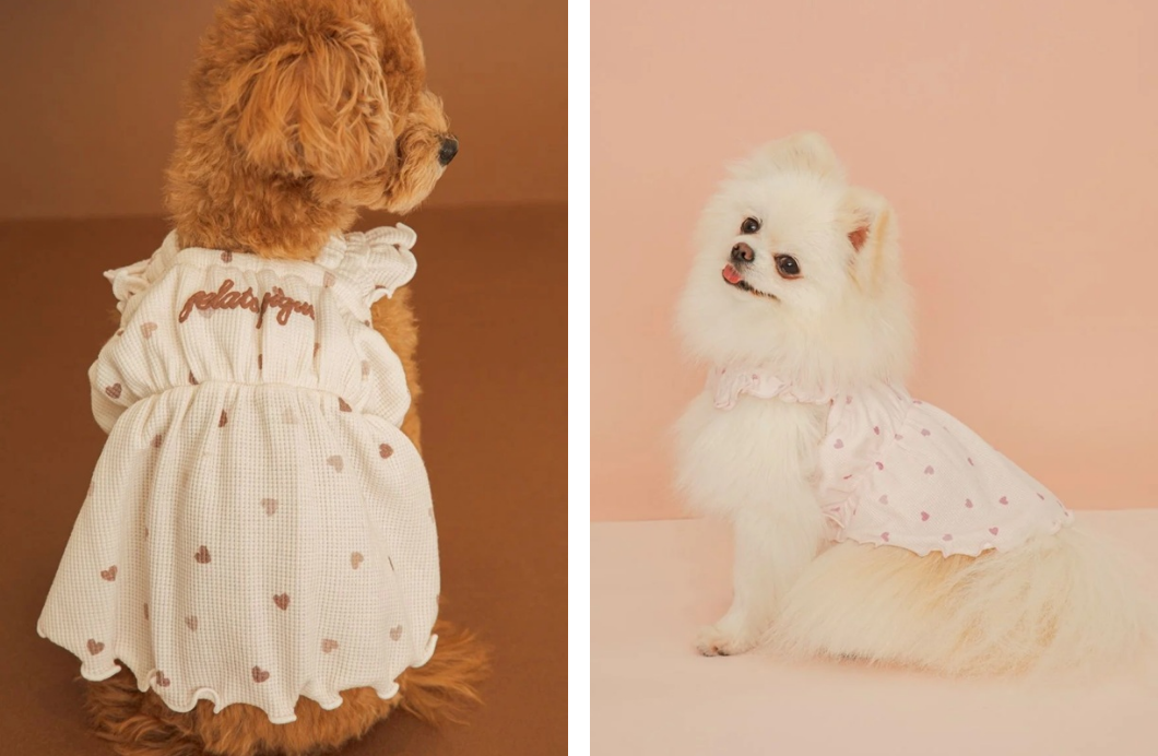 ハート柄フリルワンピース