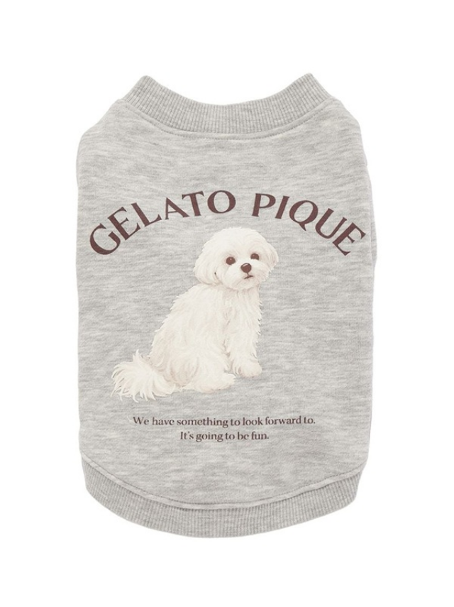 gelato pique（ジェラートピケ）【CAT&DOG】 お散歩DOGの裏毛プルオーバー マルチーズ