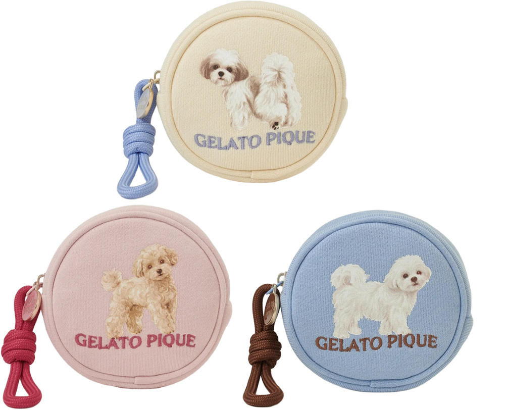 gelato pique（ジェラートピケ）【CAT&DOG】 お散歩ドッグラウンドポーチ｜全3色