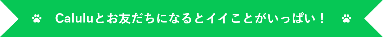 Caluluとお友だちになるとイイことがいっぱい！