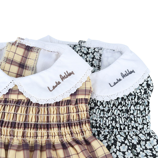 【2021秋冬新作】LAURA ASHLEY（ローラアシュレイ）スモッキング刺繍ワンピース