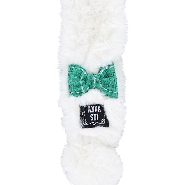 ANNA SUI（アナ スイ）リボン付きファーマフラー