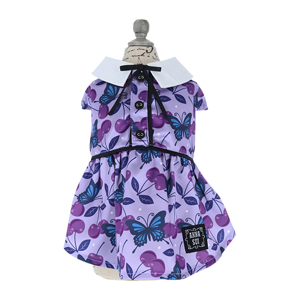 2025新商品 ANNA SUI（アナ スイ）リボンタイチェリー総柄ワンピ
