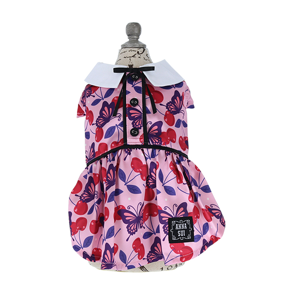 2025新商品 ANNA SUI（アナ スイ）リボンタイチェリー総柄ワンピ