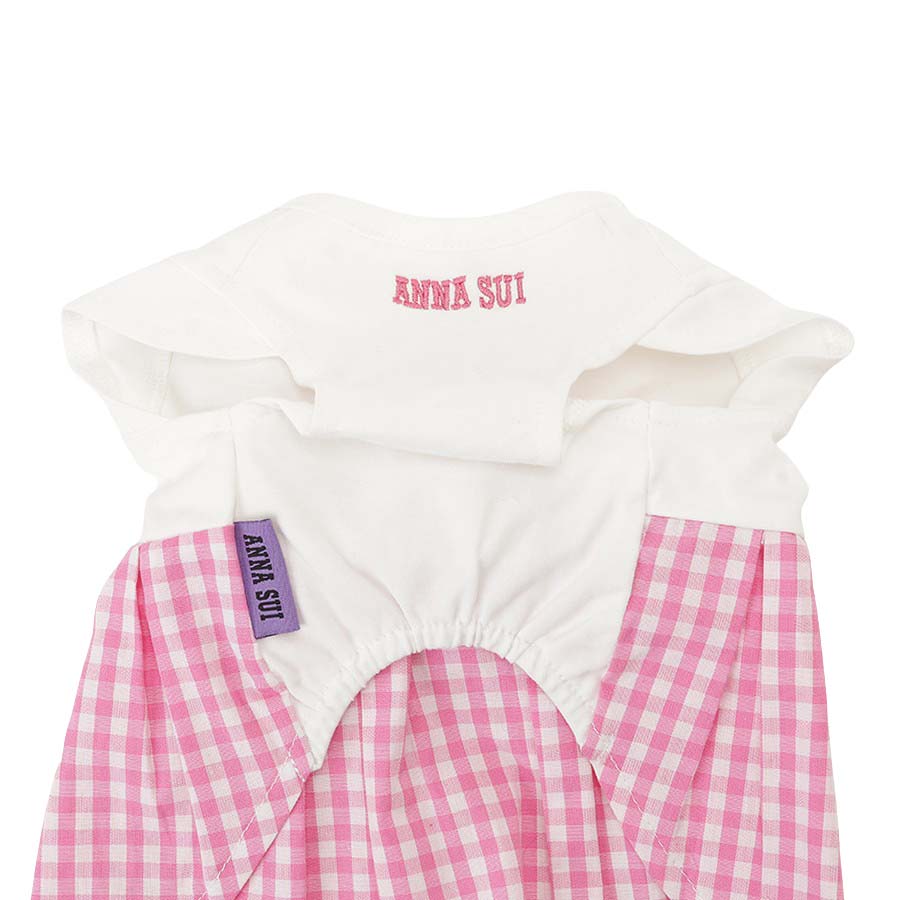 2026新商品 ANNA SUI(アナ スイ)バラコサージュギンガムチェックワンピ