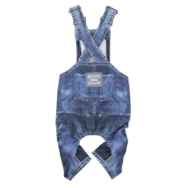 BEAMS DESIGN(ビームス デザイン)サロペット デニムプリント柄
