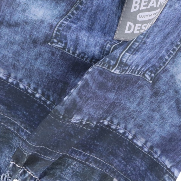 BEAMS DESIGN(ビームス デザイン)サロペット デニムプリント柄