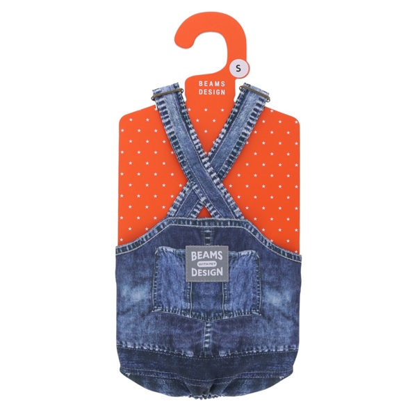 BEAMS DESIGN(ビームス デザイン)サロペット デニムプリント柄