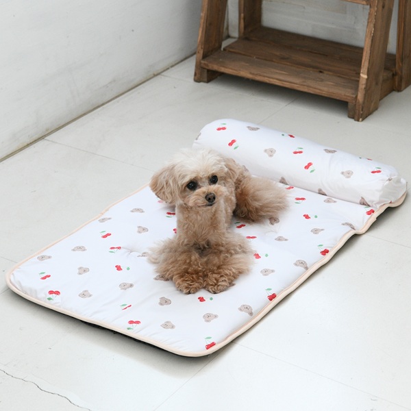 Calulu（カルル）枕付きクールベッド クマさん＆チェリー