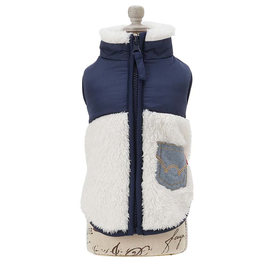 2025秋冬 EDWIN（ エドウィン）デニムポケット付切り替えフリースベスト