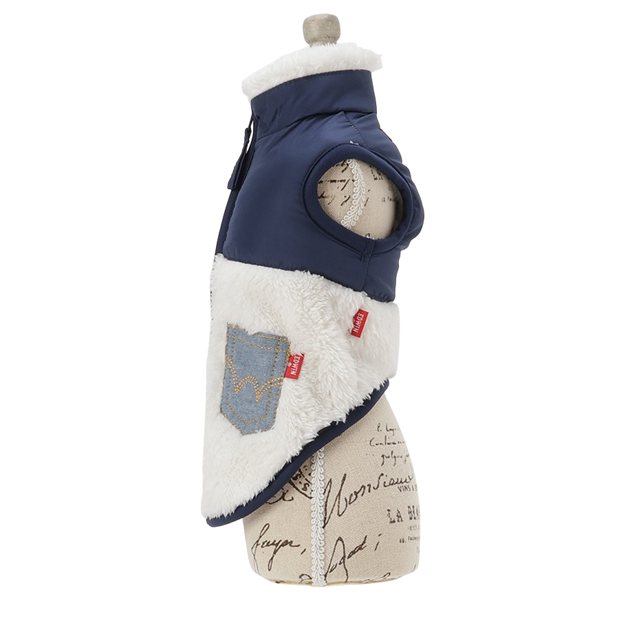 2025秋冬 EDWIN（ エドウィン）デニムポケット付切り替えフリースベスト