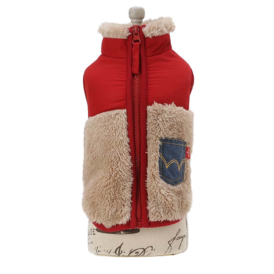 2025秋冬 EDWIN（ エドウィン）デニムポケット付切り替えフリースベスト