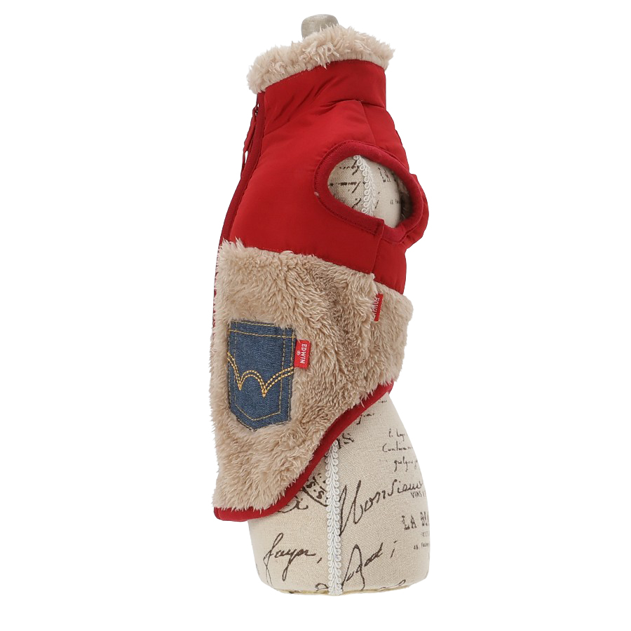 2025秋冬 EDWIN（ エドウィン）デニムポケット付切り替えフリースベスト