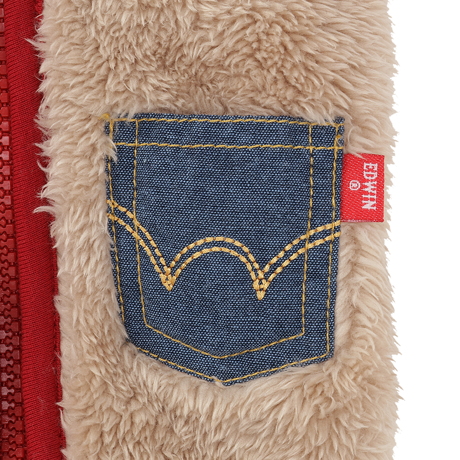 2025秋冬 EDWIN（ エドウィン）デニムポケット付切り替えフリースベスト