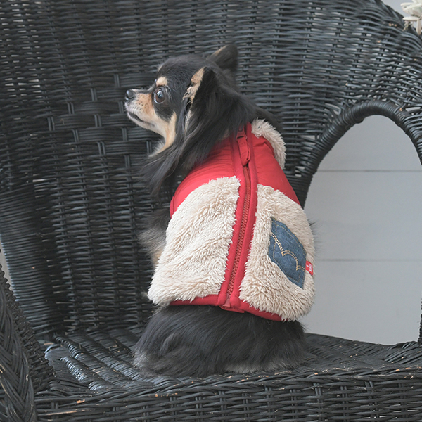 2025秋冬 EDWIN（ エドウィン）デニムポケット付切り替えフリースベスト