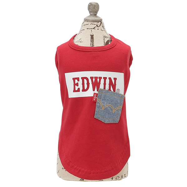 2025新商品 EDWIN（ エドウィン）デニムポケットボックスロゴタンク