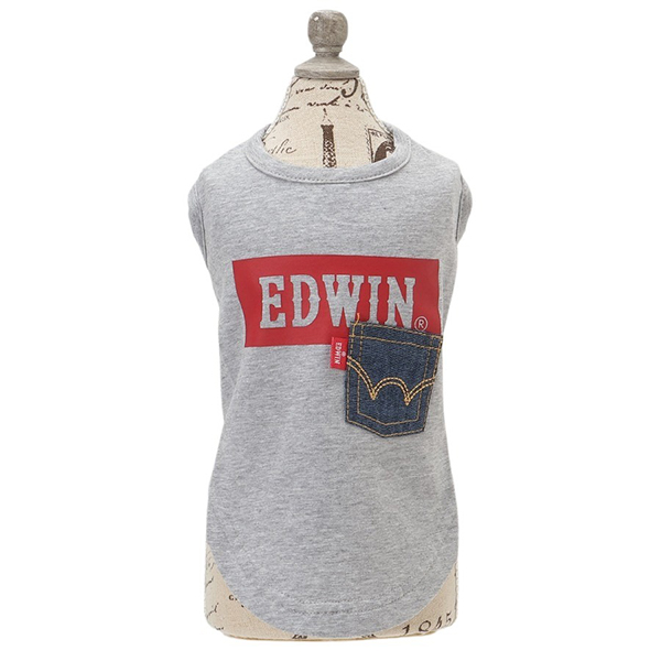 2025新商品 EDWIN（ エドウィン）デニムポケットボックスロゴタンク
