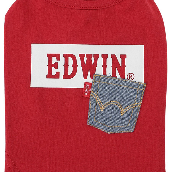 2025新商品 EDWIN（ エドウィン）デニムポケットボックスロゴタンク