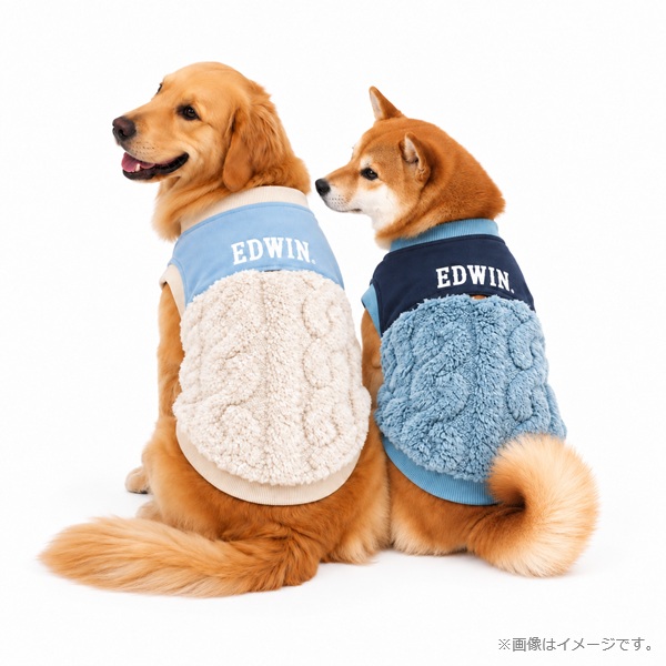 2026新商品 EDWIN( エドウィン)デニム切り替えふわもこスウェット