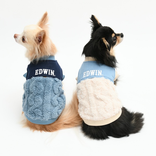 2026新商品 EDWIN（ エドウィン）デニム切り替えふわもこスウェット