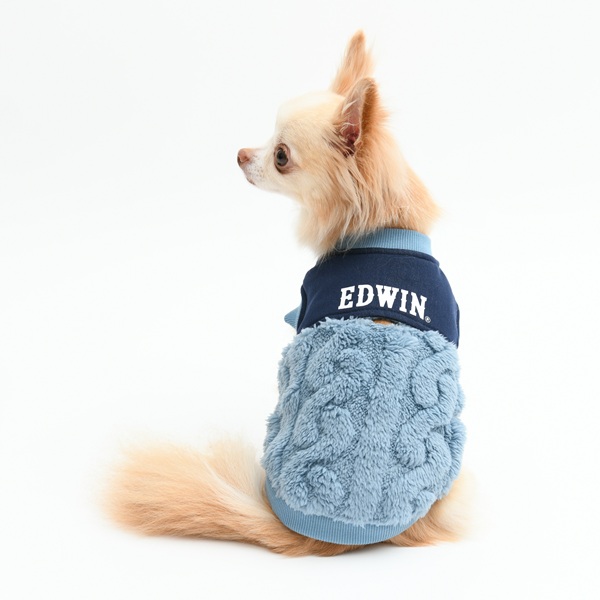 2026新商品 EDWIN( エドウィン)デニム切り替えふわもこスウェット