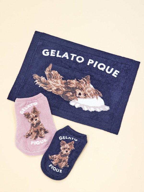 gelato pique(ジェラートピケ)【CAT&DOG】【販路限定商品】ヨークシャテリア柄ブランケット|全2色