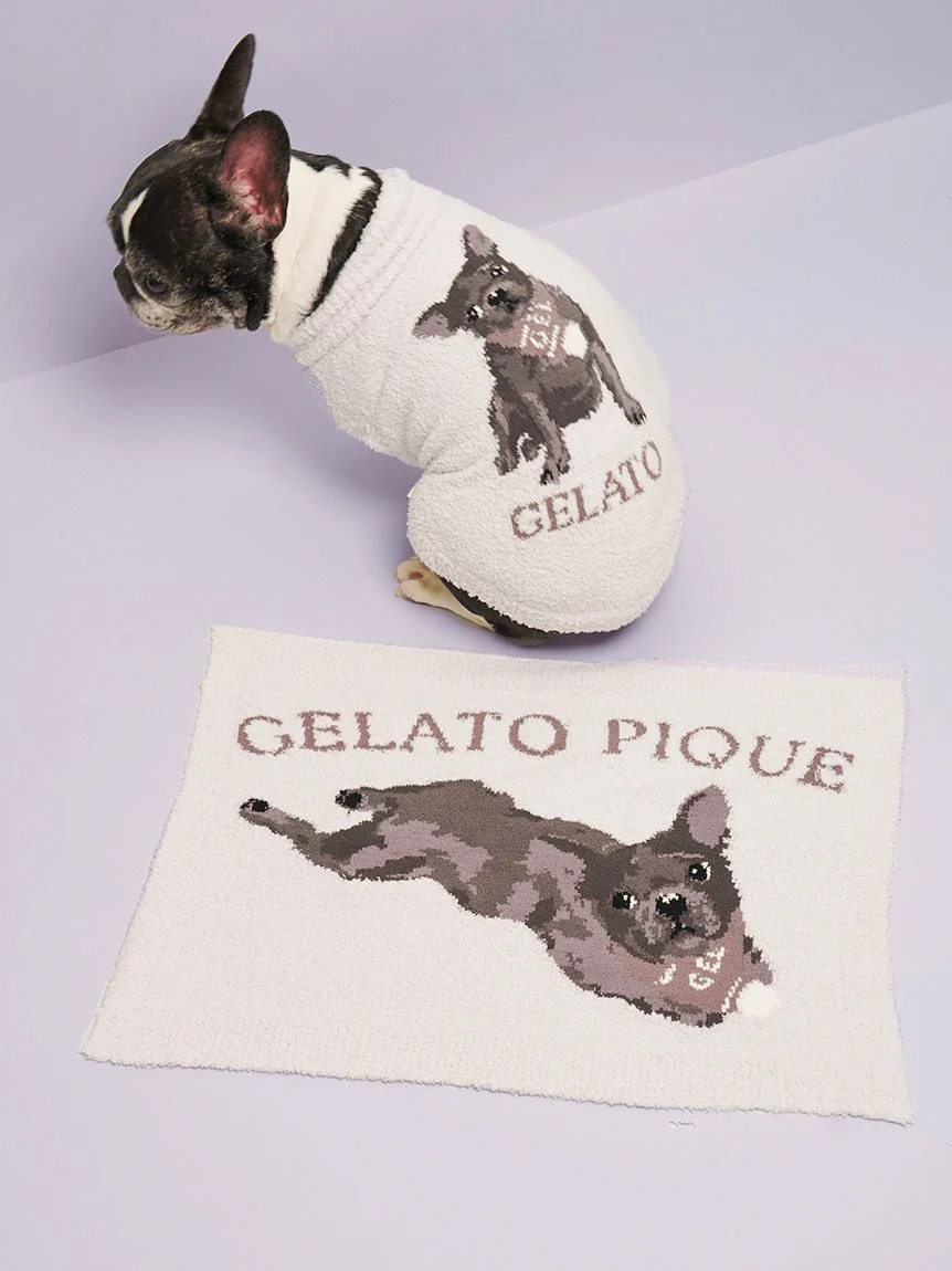 gelato pique(ジェラートピケ)【CAT&DOG】【販路限定商品】ベビモコフレンチブルドッグ柄ブランケット|全3色