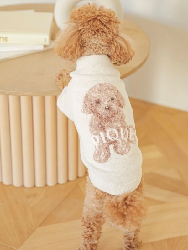 gelato pique（ジェラートピケ）【CAT&DOG】【販路限定商品】トイプードルジャガードハイネックプルオーバー｜全2色