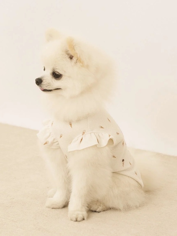 gelato pique（ジェラートピケ）【CAT&DOG】【販路限定商品】【接触冷感】アイス柄フリルワッフルプルオーバー｜全2色