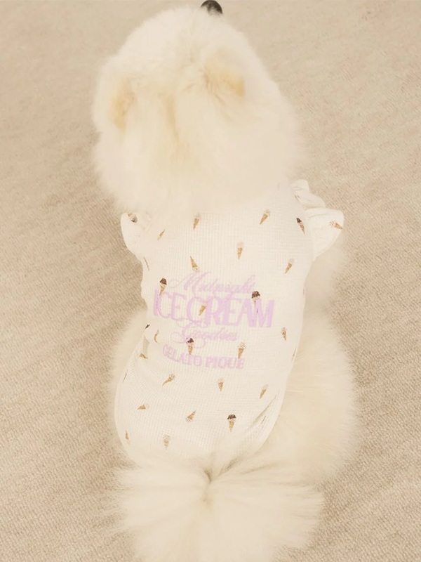 gelato pique（ジェラートピケ）【CAT&DOG】【販路限定商品】【接触冷感】アイス柄フリルワッフルプルオーバー｜全2色