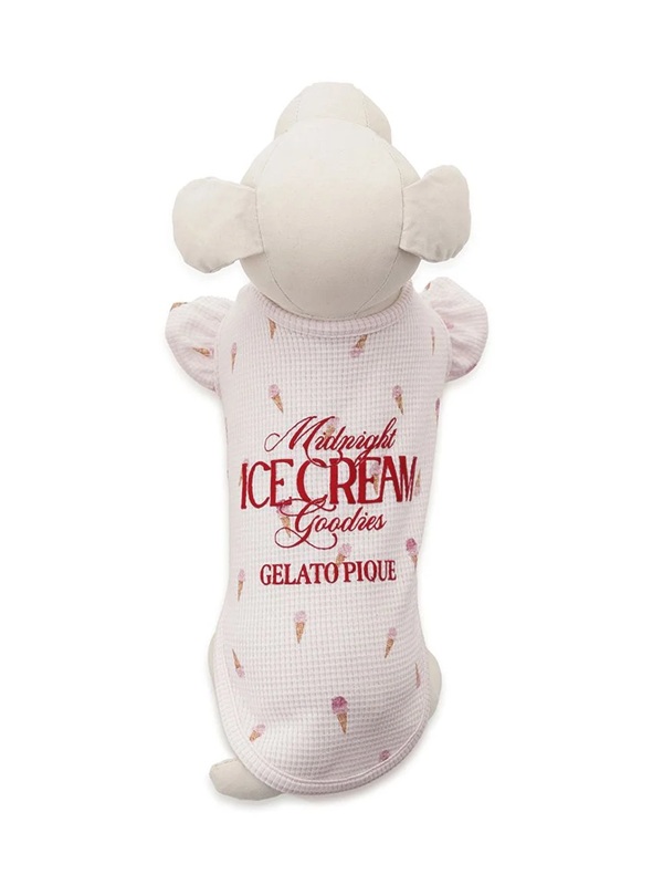 gelato pique（ジェラートピケ）【CAT&DOG】【販路限定商品】【接触冷感】アイス柄フリルワッフルプルオーバー｜全2色