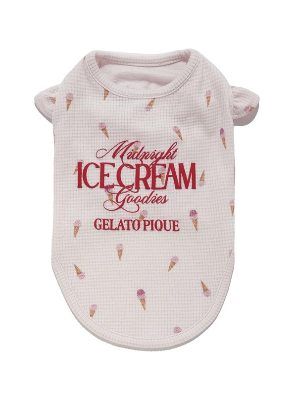 gelato pique（ジェラートピケ）【CAT&DOG】【販路限定商品】【接触冷感】アイス柄フリルワッフルプルオーバー｜全2色