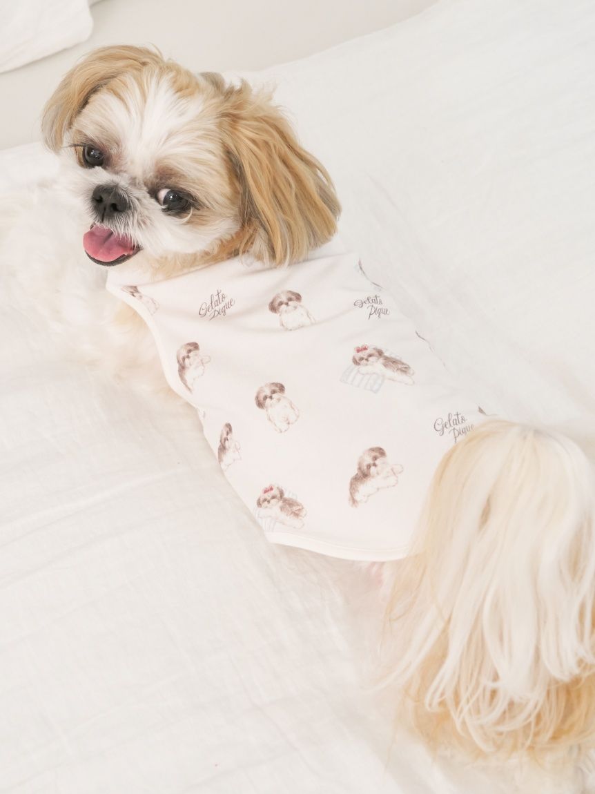 gelato pique（ジェラートピケ）【CAT&DOG】【販路限定商品】シーズー柄プルオーバー ｜全2色