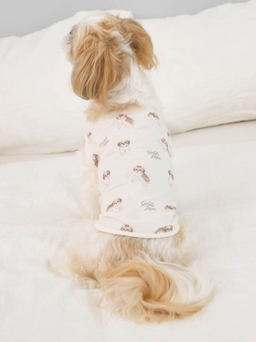 gelato pique（ジェラートピケ）【CAT&DOG】【販路限定商品】シーズー柄プルオーバー ｜全2色
