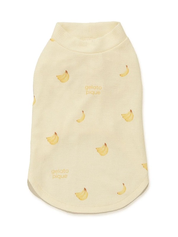 gelato pique（ジェラートピケ）【CAT&DOG】【販路限定商品】フルーツ柄ワッフルカットソープルオーバー｜全3色