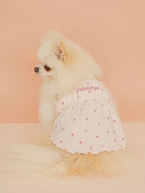 gelato pique（ジェラートピケ）【CAT&DOG】【販路限定商品】【Valentine】ハート柄フリルワンピース｜全2色