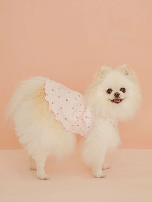 gelato pique（ジェラートピケ）【CAT&DOG】【販路限定商品】【Valentine】ハート柄フリルワンピース｜全2色