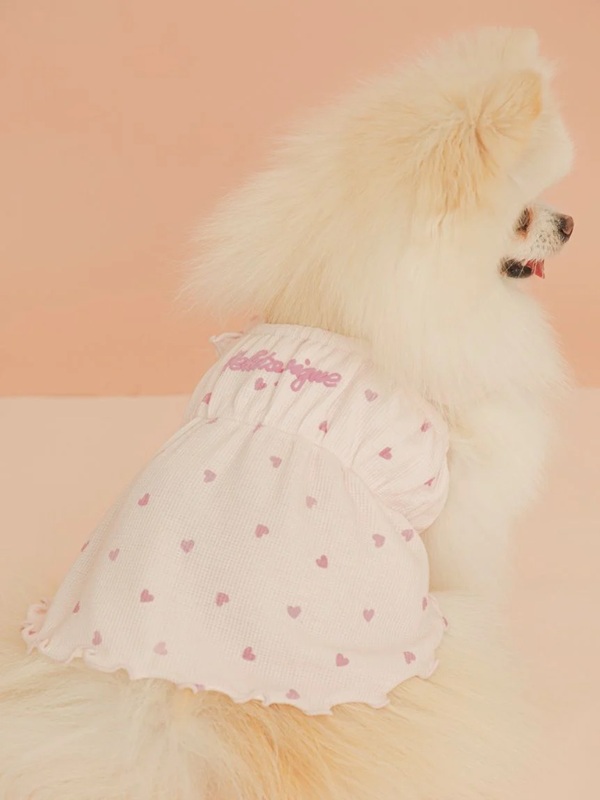 gelato pique（ジェラートピケ）【CAT&DOG】【販路限定商品】【Valentine】ハート柄フリルワンピース｜全2色