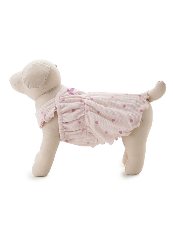 gelato pique（ジェラートピケ）【CAT&DOG】【販路限定商品】【Valentine】ハート柄フリルワンピース｜全2色