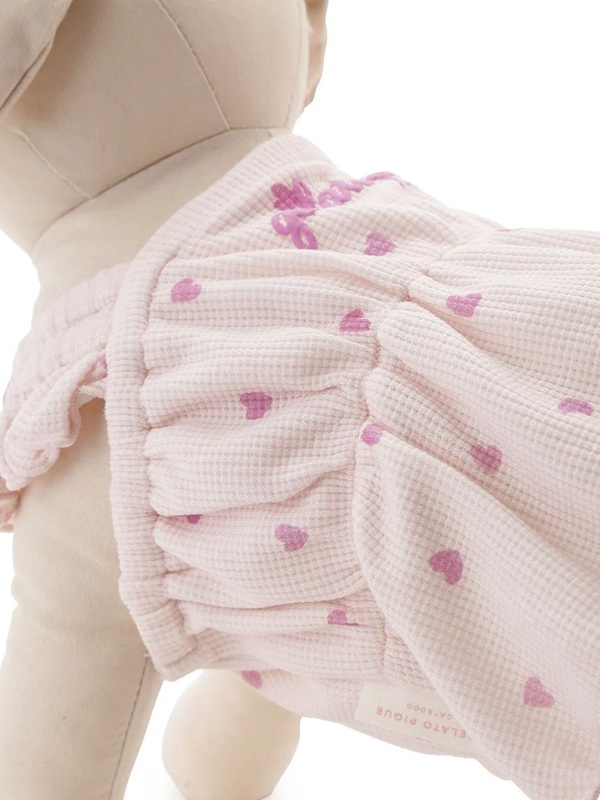 gelato pique（ジェラートピケ）【CAT&DOG】【販路限定商品】【Valentine】ハート柄フリルワンピース｜全2色