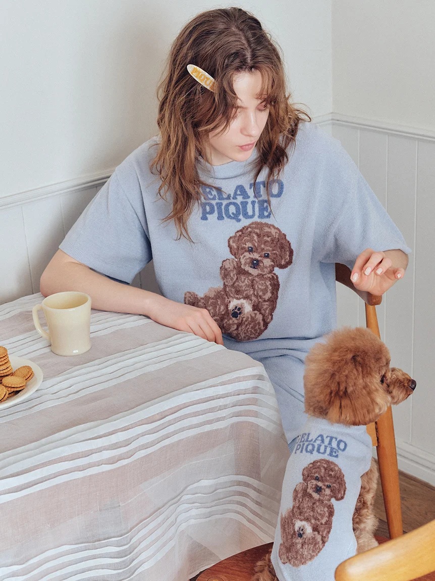 gelato pique(ジェラートピケ)【CAT&DOG】【販路限定商品】ドッグジャガードプルオーバー|全3色