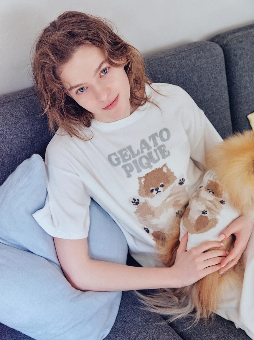 gelato pique(ジェラートピケ)【CAT&DOG】【販路限定商品】ドッグジャガードプルオーバー|全3色