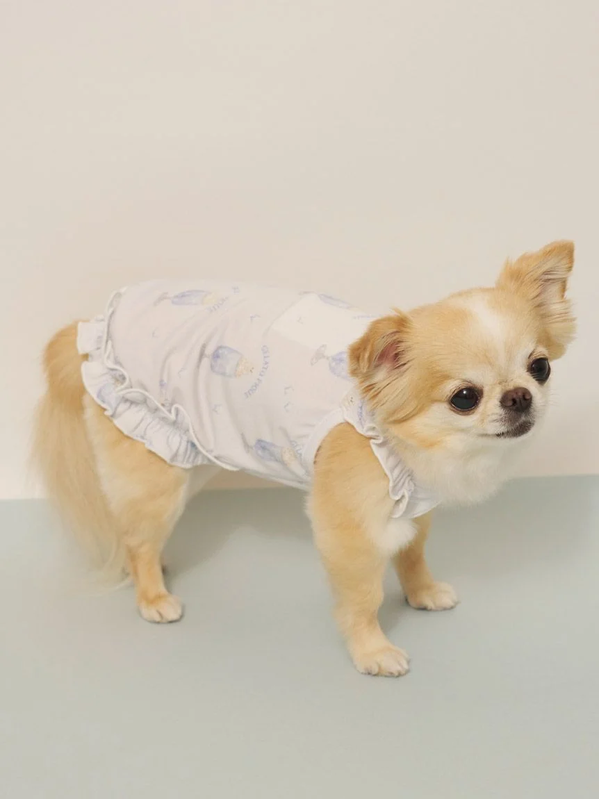 gelato pique(ジェラートピケ)【CAT&DOG】【接触冷感】シロクマひんやりスイーツ柄 Coolingフリルプルオーバー|全2色