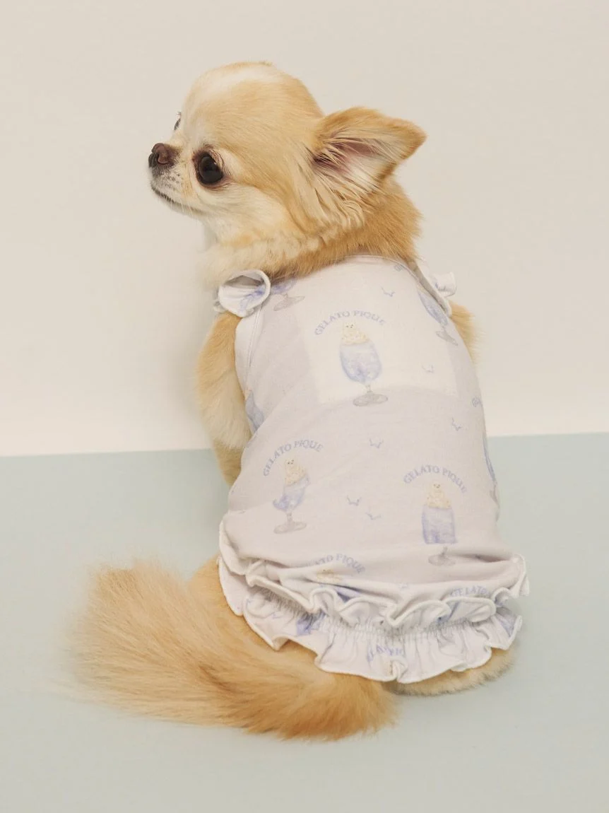 gelato pique(ジェラートピケ)【CAT&DOG】【接触冷感】シロクマひんやりスイーツ柄 Coolingフリルプルオーバー|全2色
