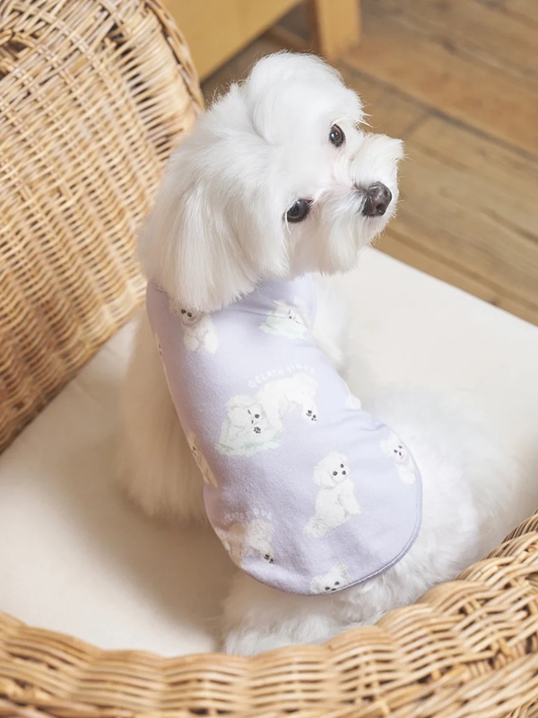 gelato pique（ジェラートピケ）【CAT&DOG】【販路限定商品】マルチーズ柄カットソープルオーバー｜全2色