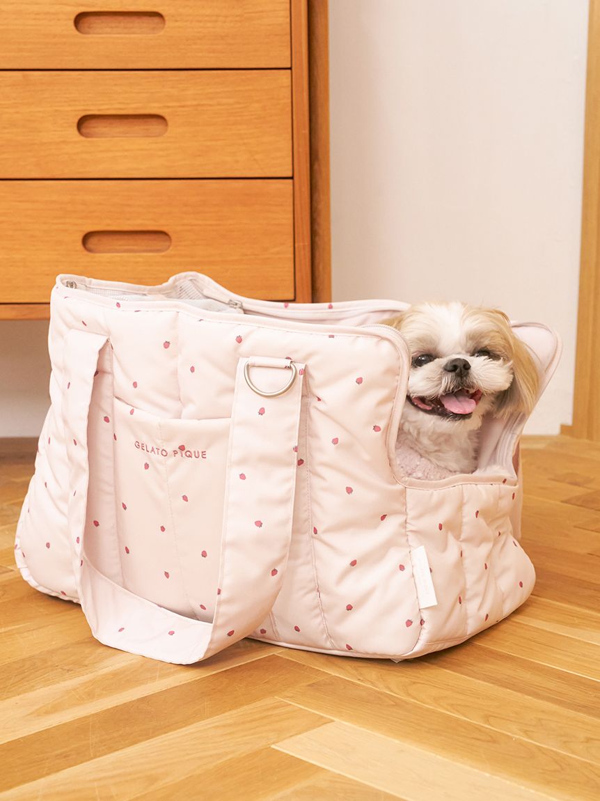 gelato pique（ジェラートピケ）【CAT&DOG】【販路限定商品】ストロベリー柄キルティングキャリーバッグ