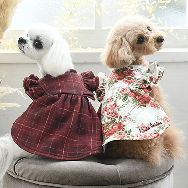 LAURA ASHLEY（ローラアシュレイ）裏起毛フリルワンピース | 犬服