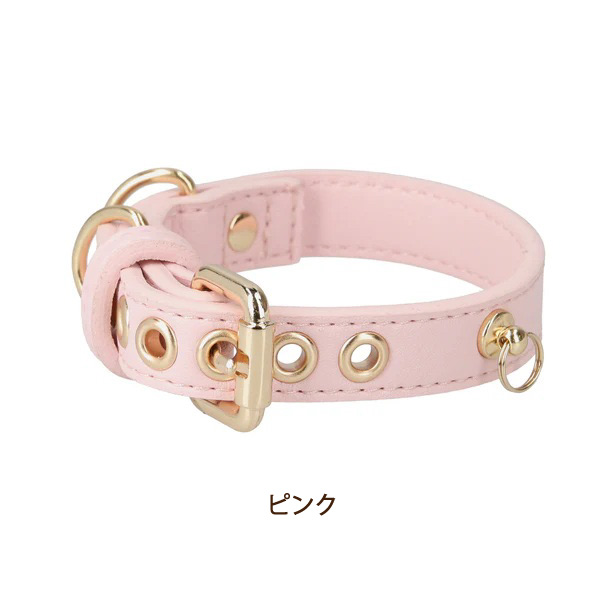 LOAR（ロア） エコレザー首輪 チャームリング付き｜全6色