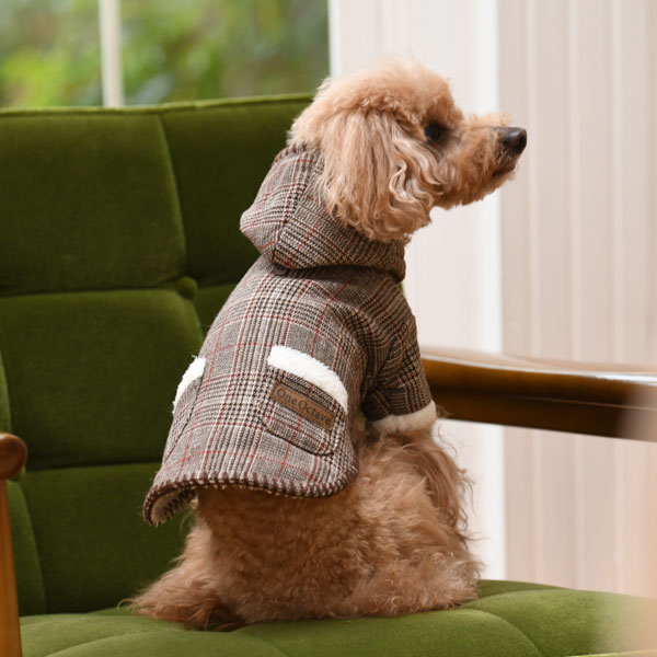 One Octave ワンオクターブ チェック柄 裏ボア コート S Dmサイズのみ 残りわずか 犬服 ドックウェアcalulu カルル